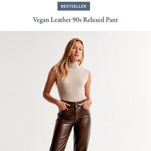 Abercrombie and Fitch 90’s Relaxed High Rise Vegan Leather Dark Brown